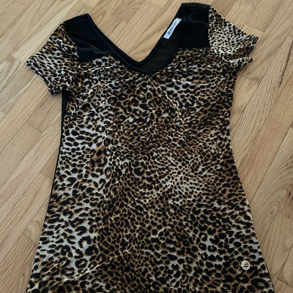 Leopard Print Short Sleeve Top
